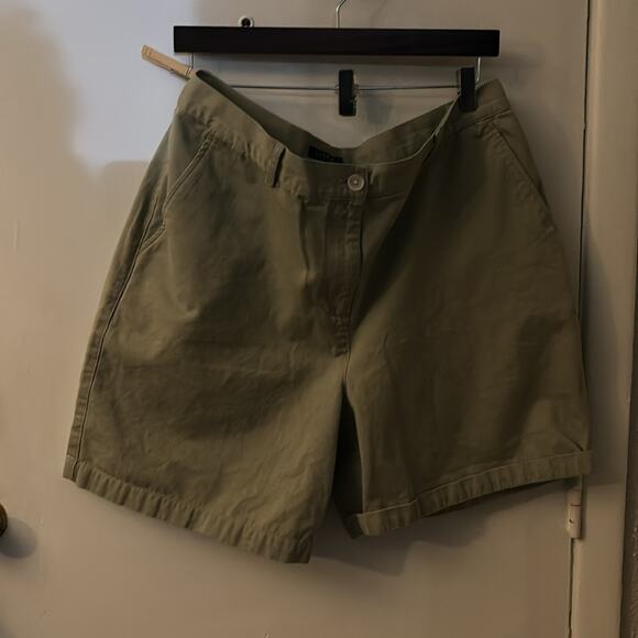 Lauren Ralph Lauren Khaki Chino Shorts 14W School Preppy Plus Unisex Baggy - Picture 1 of 9